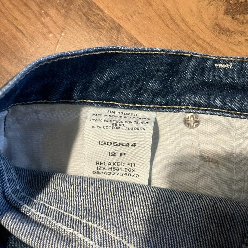 Y2K Lee Riders High Rise Cut Off Blue Relaxed Distressed Denim Shorts Size 12 P